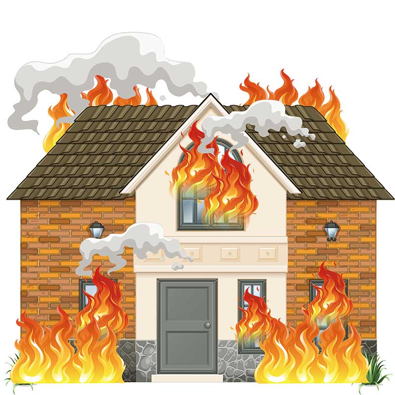 آتش گرفتن خانه چوبی