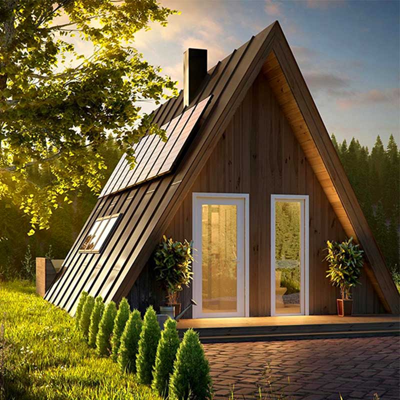 Triangular wooden villa